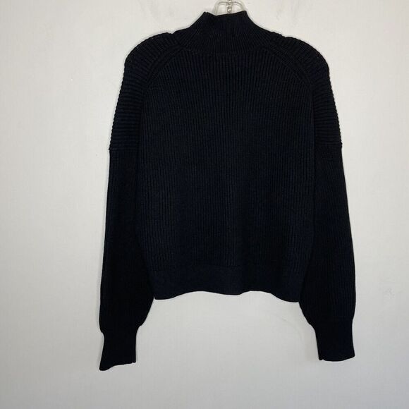 J.CREW Sweater Womens Medium Ribbed Turtleneck Pullover NEW Black BV348 - Picture 3 of 9